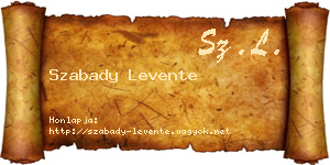 Szabady Levente névjegykártya